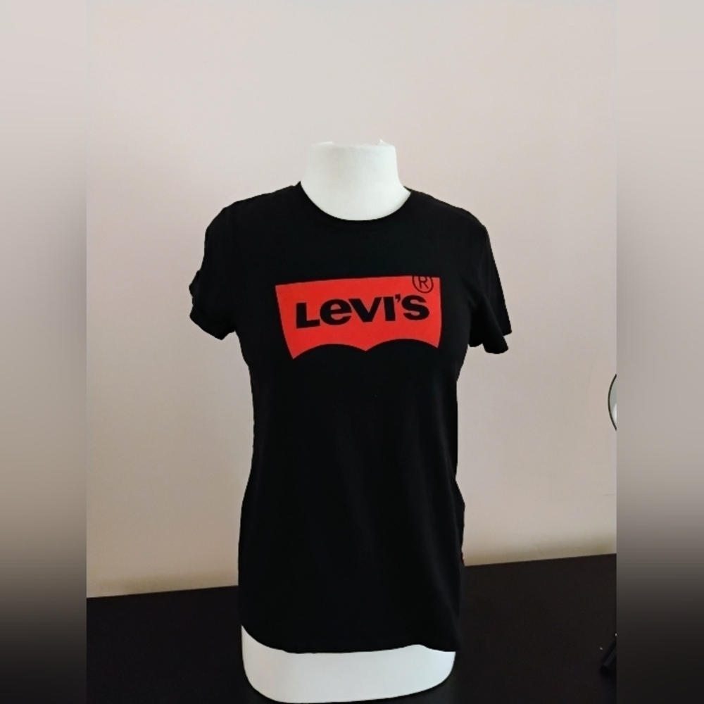 Levi’s Black Batwing Logo Graphic Tee Men’s Medium - Picture 5 of 16